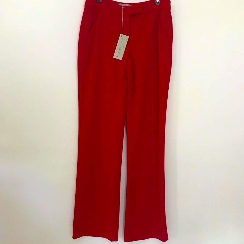 Emil Rutenberg Holiday Red Career Pants with pocket size 0 USA New with Tags